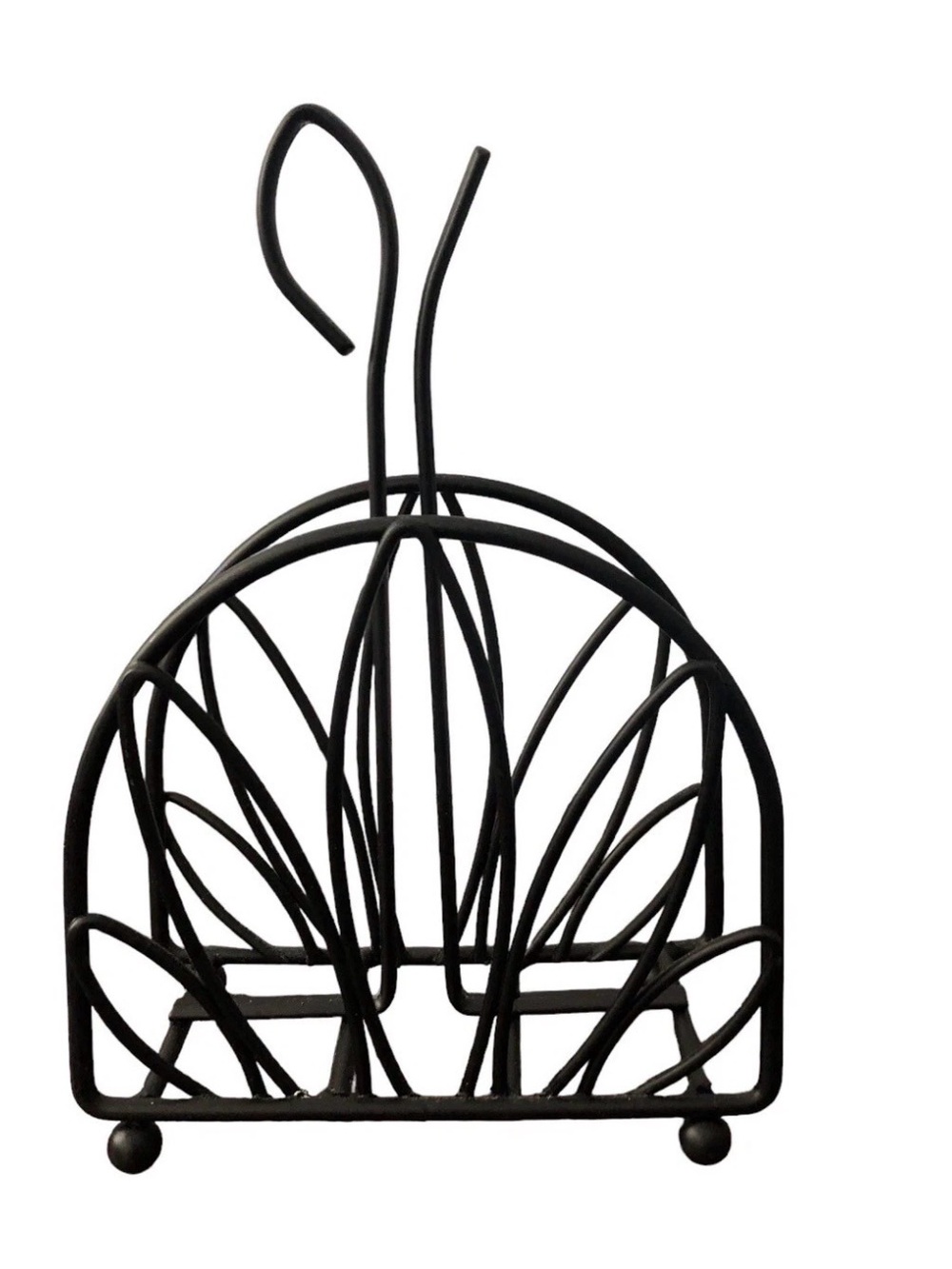 🖤✨ Vintage Retro Black Metal Napkin Holder – Leaf Design | Farmhouse Chic ✨🖤